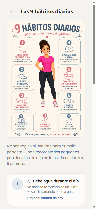Pantalla de hábitos de HabitFit LATAM